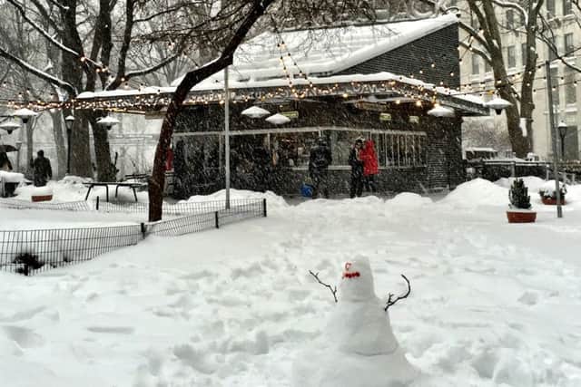 Do you wanna build a snowman?.... A scene from New York yesterday.