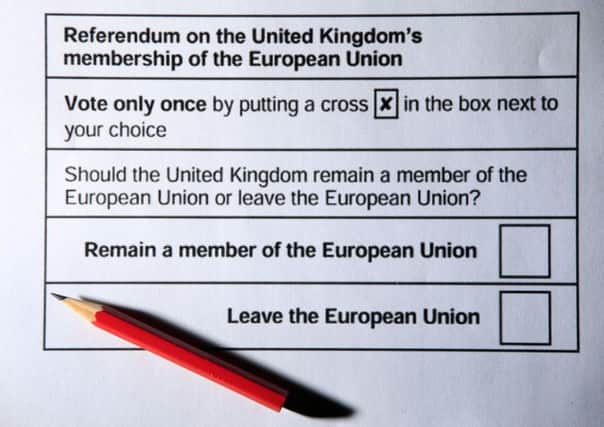 The proposed form is shown in draft regulations laid before Parliament on the conduct of the national poll, one part of the legislation which must be approved at least ten weeks before the UK is asked to decide whether to remain in the EU