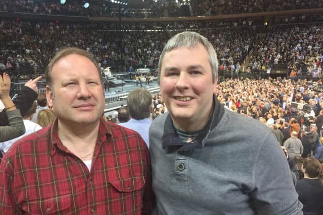 Unionist councillors Graham Craig (Belfast) and Richard Holmes (Causeway Coast and Glens) at Bruce Springsteen concert at Madison Squ Gdns in New York, Wednesday January 27 2016