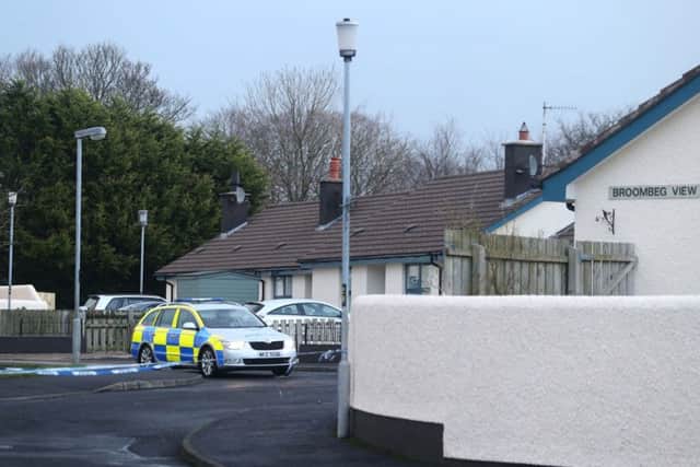 Police at the scene of the murder in Broombeg View in Ballycastle