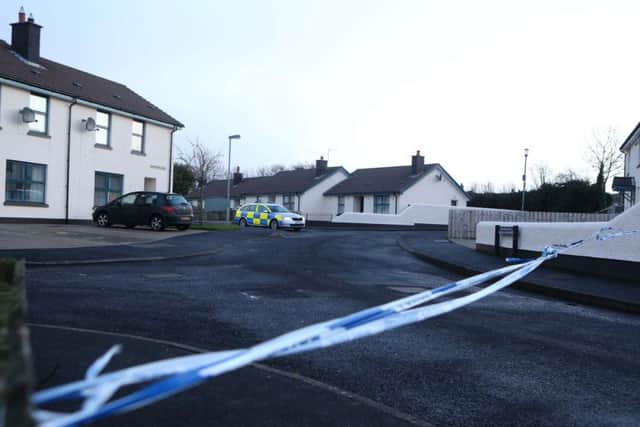Police at the scene of the murder in Broombeg View in Ballycastle