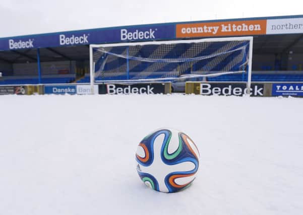 Mourneview Park in Lurgan where the Glenavon and Glentoran game on Saturday was postponed