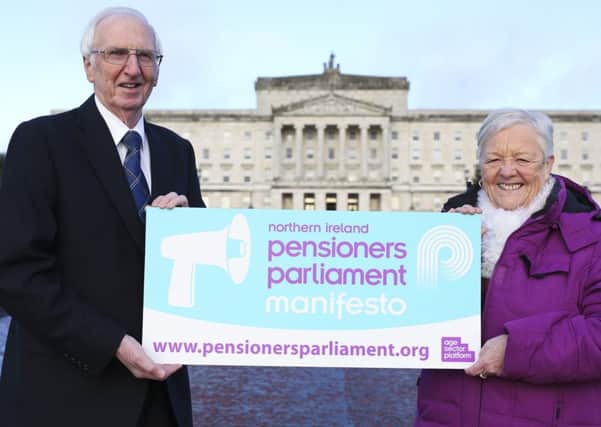 Michael Monaghan and Anne Watson of the Pensioners Parliament