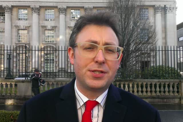 Peter Bowles, solicitor acting for Enniskillen Collegiate, outside the High Court in Belfast after they lost a judicial review bid to block a merger with Portora Royal