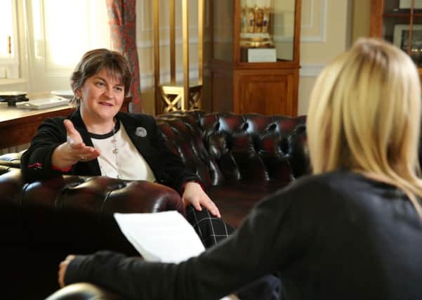 First Minister Arlene Foster pictured in her office at Parliament Buildings