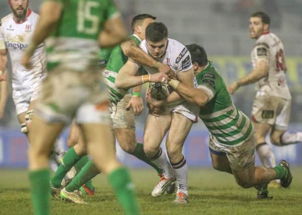 Jacob Stockdale in action against Treviso