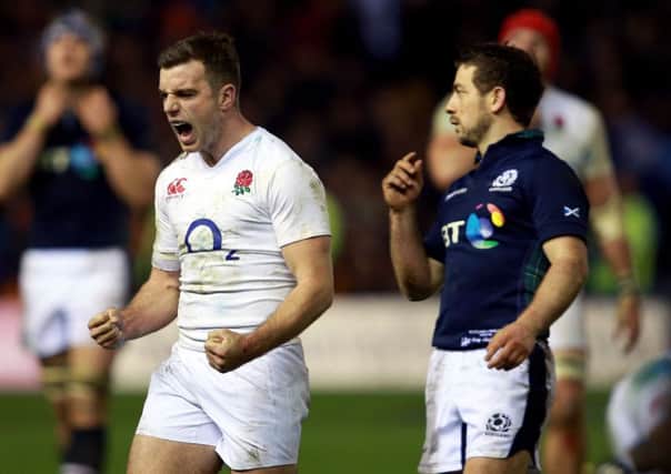 England's George Ford celebrates victory at the final whistle