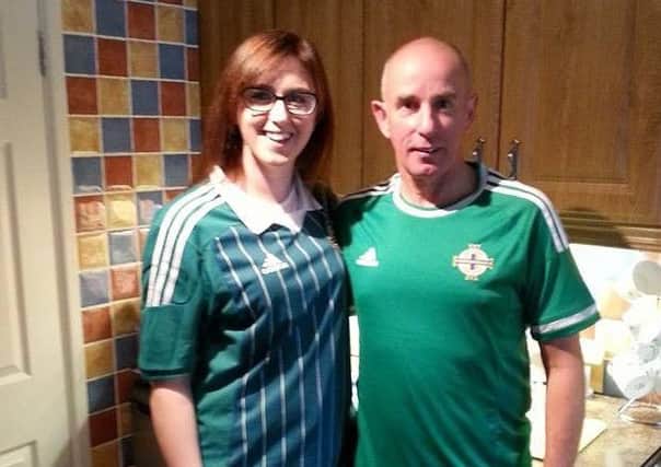 Emma and Ivan South (daughter and father) going to watch NI play in September 7. Mr South - a veteran fan - lost out on tickets to the opening Euro 2016 game.