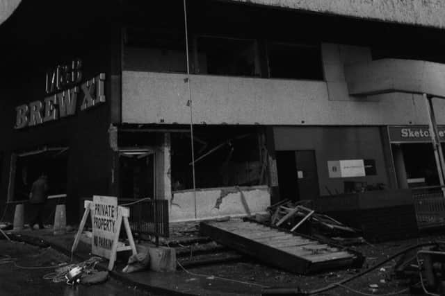 File photo dated 22/11/1974 of aftermath of the bombing of the Mulberry Bush public house