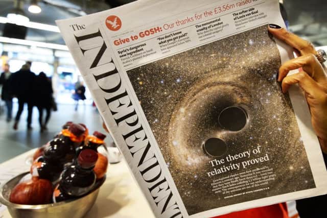 The Independent newspaper is read in London, as the owners of The Independent and The Independent on Sunday newspapers confirmed the print version of the titles will close, leaving an online-only edition. Photo: John Stillwell/PA Wire