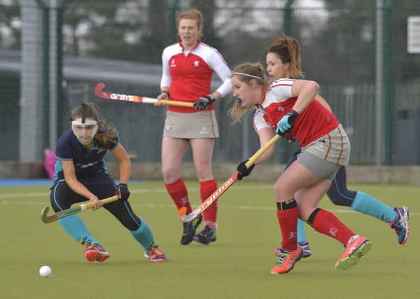 Hannah Grieve on the attack for Pegasus against Hermes
