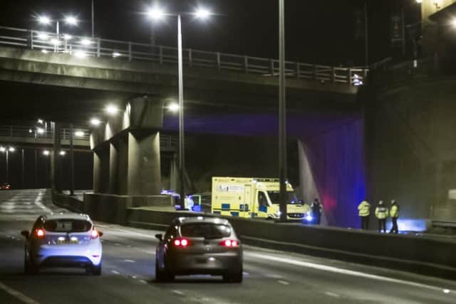Pictured is the scene at Bellevue Bridge on the M2 in Belfast