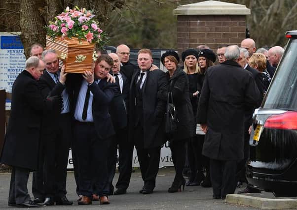 The funeral of Karla Cameron, who died in a two-vehicle collision near Ballymena on Thursday. Picture by: Arthur Allison/Pacemaker