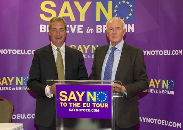 Ukip Leader Nigel Farage (left) with Northern Ireland Ukip MLA David McNarry in 2015. Photo: Liam McBurney/PA Wire