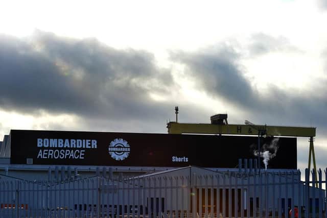 The aerospace firm Bombardier's east Belfast facility. The firm has recieved millions in EU funding in NI.