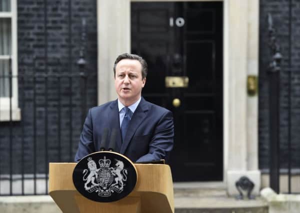 Prime Minister David Cameron makes a statement announcing the date of the EU referendum outside 10 Downing Street in London after a Cabinet meeting to discuss his newly-secured reform deal. Photo: Lauren Hurley/PA Wire