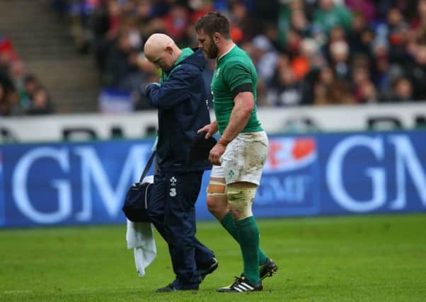 Sean O'Brien limps out of the Six Nations game against France and will now miss the rest of Ireland's campaign