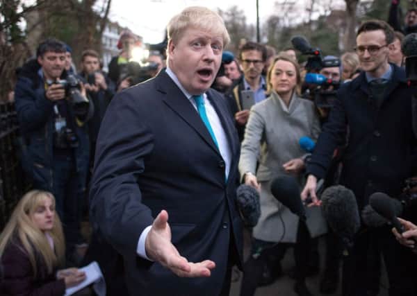 Mayor of London Boris Johnson speaks to the media outside his home in Islington, London, where he said he is to campaign for Britain to leave the European Union in the forthcoming in/out referendum. Photo: Stefan Rousseau/PA Wire
