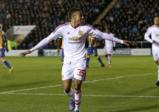 Manchester Uniteds Jesse Lingard celebrates scoring his sides third goal of the game