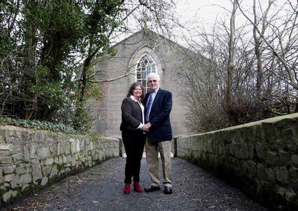 Laurence and Cecelia McCann, a Northern Ireland couple who returned from the US to enjoy a special 50th anniversary at the church where they wed