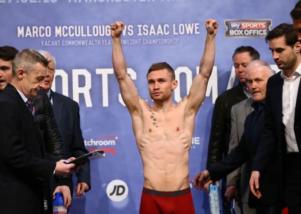 Carl Frampton at Friday's weigh-in