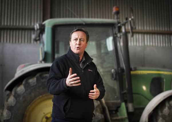 Prime Minster David Cameron speaks about the EU at Ballybollan House dairy farm, near Ahoghill, Co Antrim. Photo: Liam McBurney/PA Wire