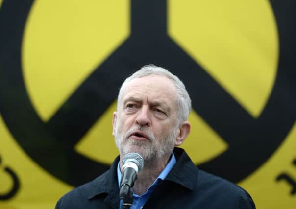 Labour leader Jeremy Corbyn at an anti-nuclear weapons rally at the weekend
