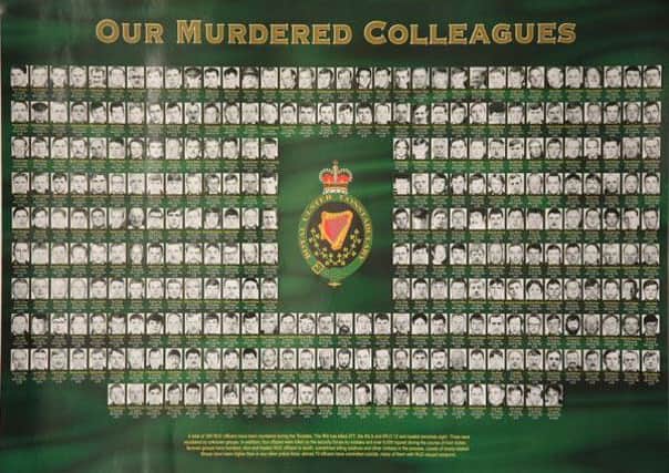A memorial montage of murdered RUC officers