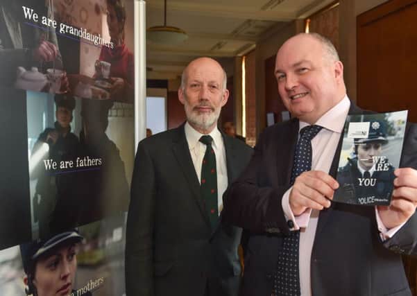 Justice Minister David Ford and Police Federation for Northern Ireland chairman Mark Lindsay launch the PFNI's #WeAreYou Campaign at the Long Gallery,  Stormont