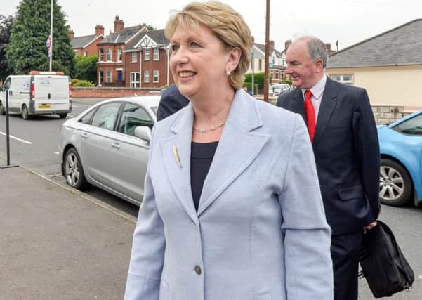 Mary McAleese, arriving at Schomberg House for the opening of the Museum of Orange History to day in Belfast in 2015. Photo: Pacemaker Press