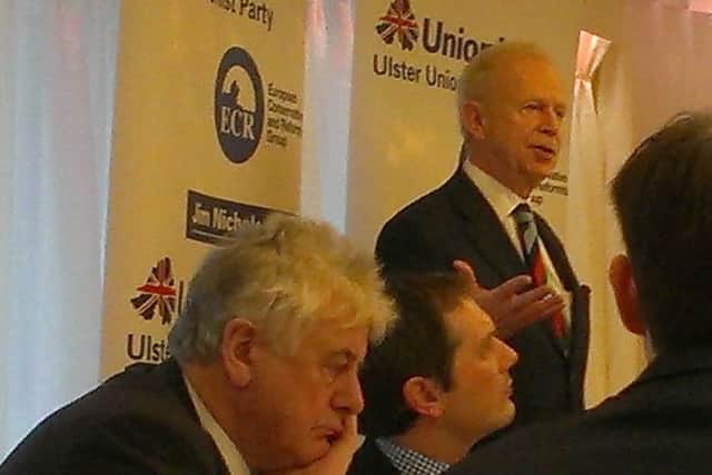 Jim Nicholson, Carl McClean and Lord Empey at UUP event in Crawfordsburn