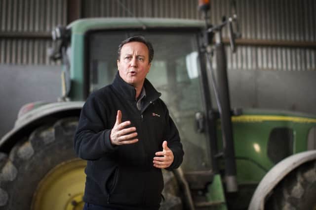 Prime Minster David Cameron at Ballybollan House dairy farm near Ahoghill, Co Antrim. Photo: Liam McBurney/PA Wire