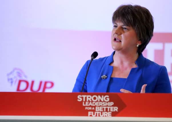 Press Eye - Belfast - Northern Ireland - 5th March 2016

DUP leader and First Minister Arlene Foster speaks at the party Spring Conference at the Roe Park Hotel in Limavady.

Picture by Kelvin Boyes  / Press Eye.