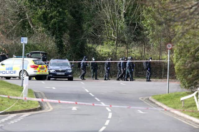 Police have said they have uncovered a significant terrorist hide containing bomb making components and explosives at a County Antrim country park. The haul was found at Carnfunnock in Ballygally near Larne.