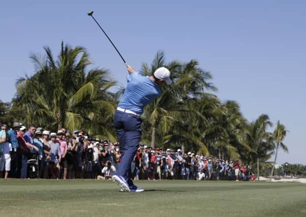 Rory McIlroy hits from the fifth tee during the final round of the Cadillac Championship