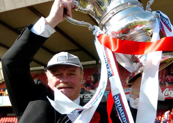 Ronnie McFall with the Irish Cup following Portadown's 2005 victory over Larne