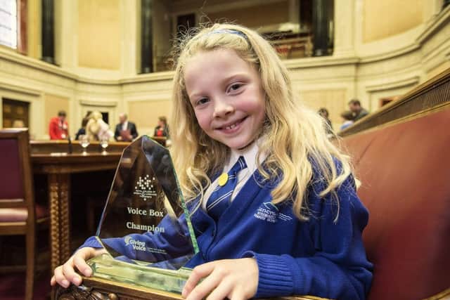 Lily Barlow from Glencraig Integrated Primary School in Holywood won this year's Voice Box competition