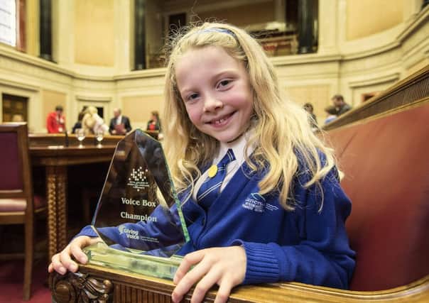 Lily Barlow from Glencraig Integrated Primary School in Holywood won this year's Voice Box competition