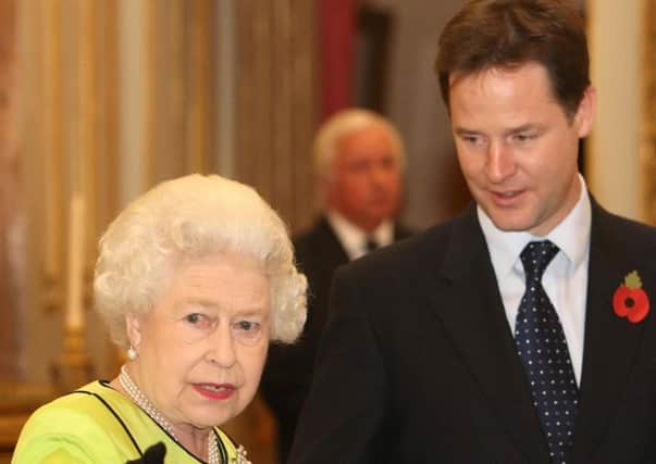The Queen is alleged to have made her claims at a lunch with Nick Clegg