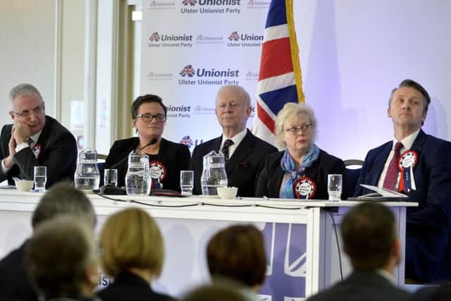 The top table at the Ulster Unionist spring conference on Saturday.