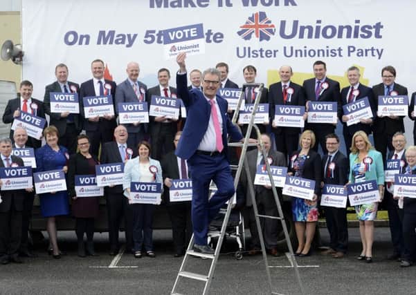 Mike Nesbitt with the Ulster Unionist candidates for the forthcoming Assembly elections.
