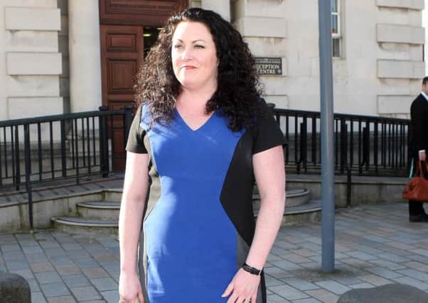 Laura Lee arrives at Belfast High Court for Mondays hearing