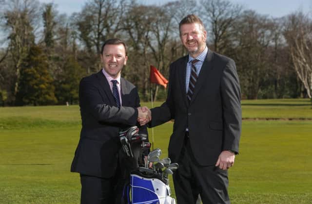 Pictured announcing Moy Park's fifth year as an Official Sponsor of the Irish Open is James Finnigan, Commercial Director of the Irish Open and Moy Park's UK and Ireland Director Alan Gibson.
