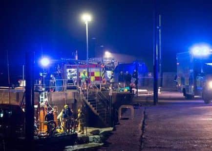 The scene at Buncrana Pier