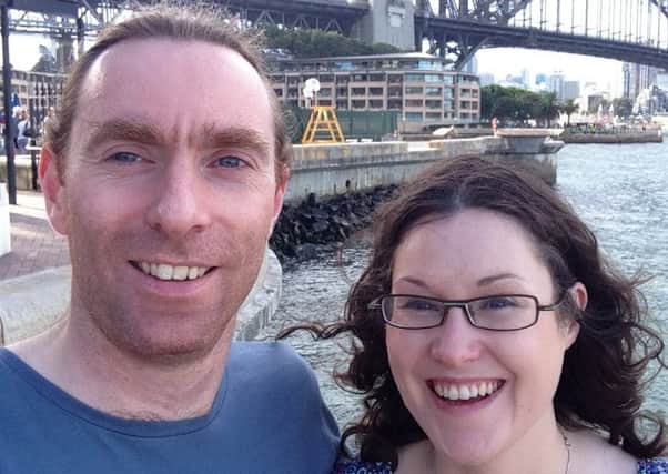 Dr John Hinds and his partner, Dr Janet Acheson, in Australia in 2014