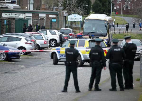 Scene of shooting at St Brendan's Primary School in Cragaivon, Co Armagh