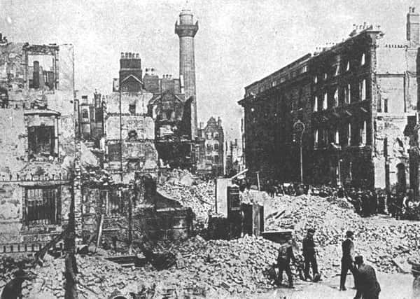 Sackville Street (now O'Connell Street), Dublin, after the Rising