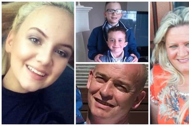 Ruth Daniels, her daughter Jodie-Lee (14) , son-in-law Sean McGrotty and his sons Mark (12), Evan (8), all of whom lost their lives when a family day out turned into a horrific tragedy.