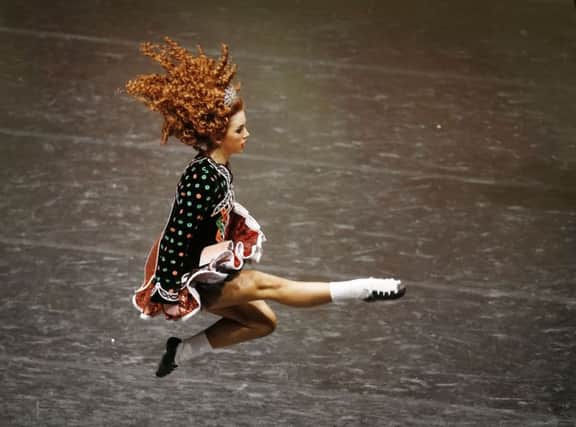 A competitor taking part in the World Irish Dancing Championships at Glasgow's Royal Concert Hall