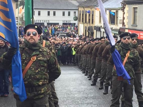 Dissident republicans parade in Coalisland